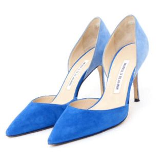 マノロブラニク(MANOLO BLAHNIK)のmanolo blahnik 37 16AW ブルー バイカラー(ハイヒール/パンプス)