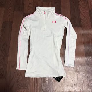 アンダーアーマー(UNDER ARMOUR)の半額 以下 アンダーアーマー XL ホワイト 1/4ジップ 2 長袖 インナー(バスケットボール)