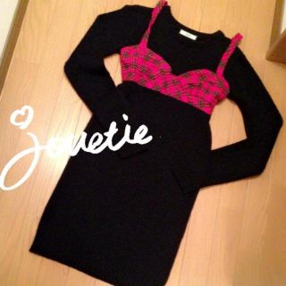 ジュエティ(jouetie)のjouetie❤︎チェックビスチェニットワンピ(ミニワンピース)