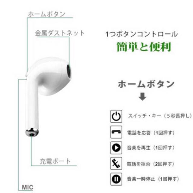 新型 ワイヤレスイヤホン Bluetoothイヤホン スマホ/家電/カメラのオーディオ機器(ヘッドフォン/イヤフォン)の商品写真