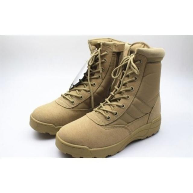 ミリタリーブーツ　SWAT仕様　作業靴 　サイドジッパー　☆TAN/27cm メンズの靴/シューズ(ブーツ)の商品写真