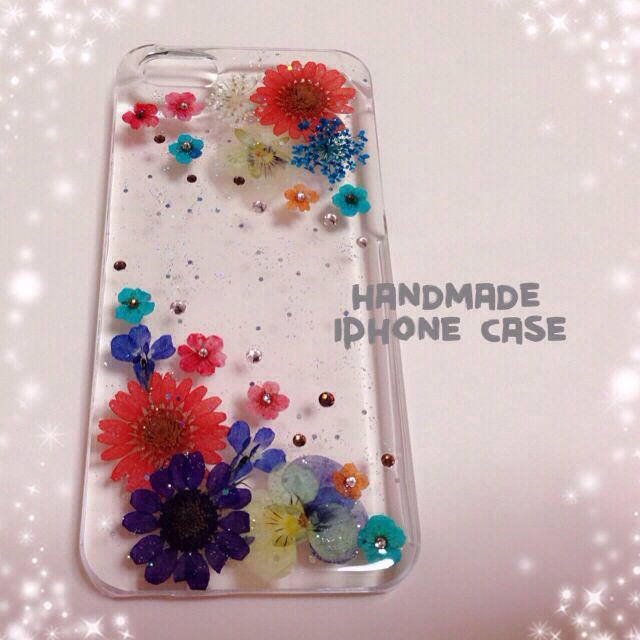 押し花iPhone5ケースハンドメイド♡ スマホ/家電/カメラのスマホアクセサリー(モバイルケース/カバー)の商品写真