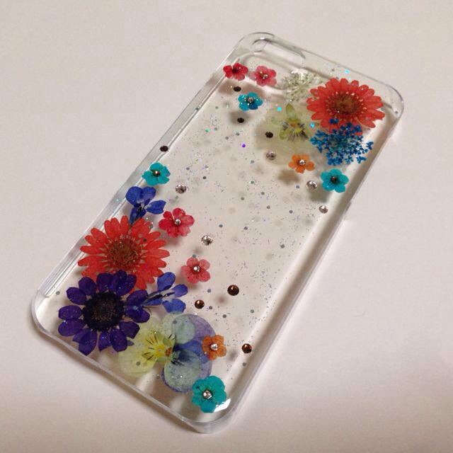 押し花iPhone5ケースハンドメイド♡ スマホ/家電/カメラのスマホアクセサリー(モバイルケース/カバー)の商品写真