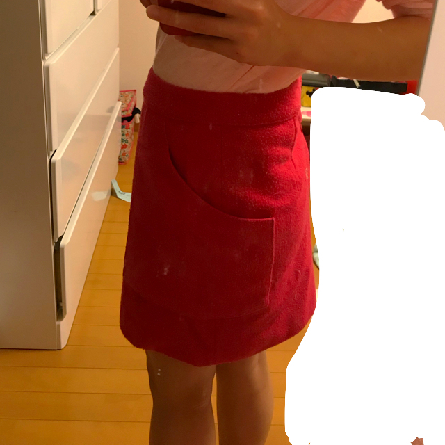 rienda(リエンダ)のrienda ピンク台形スカート 着画あり レディースのスカート(ミニスカート)の商品写真