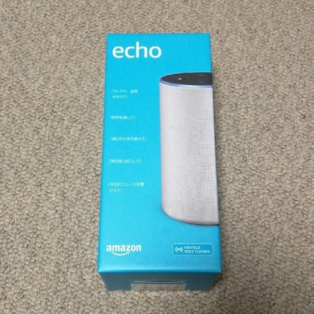 ECHO(エコー)の【新品未開封】Amazon Echo（Newモデル）サンドストーン スマホ/家電/カメラのオーディオ機器(スピーカー)の商品写真