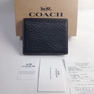 コーチ(COACH)のタグ付き★coach　コーチ　レザー　ブラック　二つ折り財布　新品未使用(折り財布)