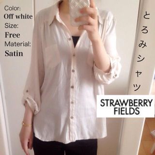 ストロベリーフィールズ(STRAWBERRY-FIELDS)の胸ポケとろみシャツ  美品(シャツ/ブラウス(長袖/七分))