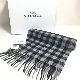 コーチ(COACH)の新品 ﾀｸﾞ付 ﾏﾌﾗｰ ｺｰﾁ ｳｰﾙ ｶｼﾐﾔ ﾌﾘﾝｼﾞ ｽｶｰﾌ (マフラー/ショール)