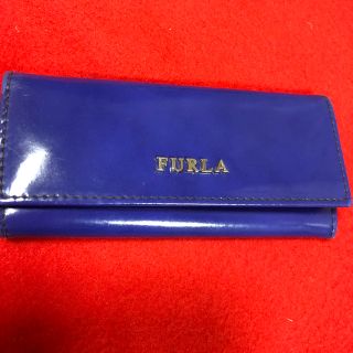フルラ(Furla)の[にゃんたさま専用]FURLA  無地 キーケース 紫紺色 エナメル (キーケース)