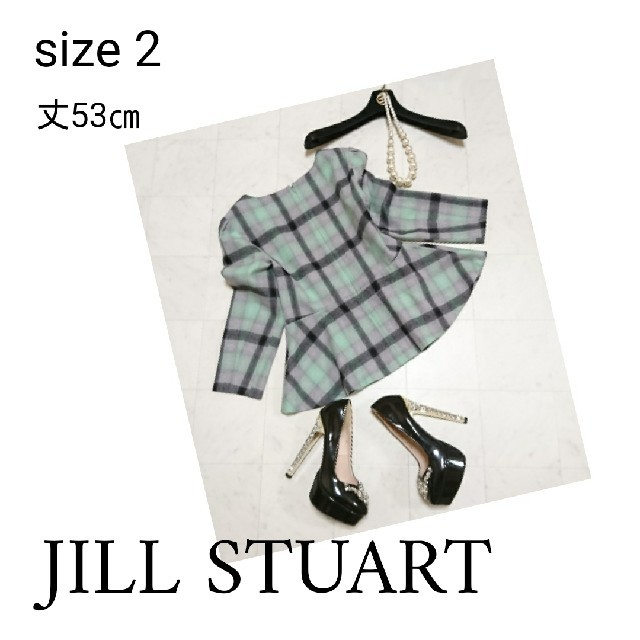 JILLSTUART(ジルスチュアート)のJILLSTUART 石原さとみ着 チェック柄トップス ペプラム レディースのトップス(カットソー(長袖/七分))の商品写真