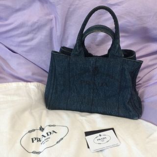 PRADA - ☆2／14まで☆銀座店購入♡プラダ カナパ デニム Mサイズ