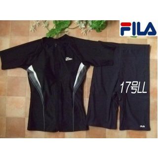 フィラ(FILA)の新品◆FILA・袖付フィットネス水着・17号4L・切替黒×グレー(水着)