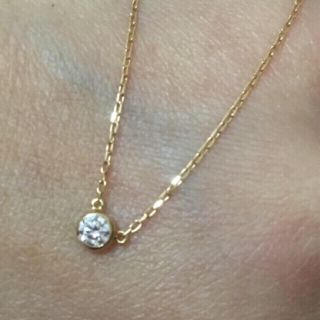 アーカー(AHKAH)のk18 0.1ct YG ネックレス 一粒ダイヤネックレス 18金(ネックレス)