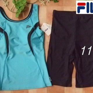 フィラ(FILA)の◆FILAフィラ・ラン型袖なし・フィットネス水着・11号L・切替ブルーグレー(水着)