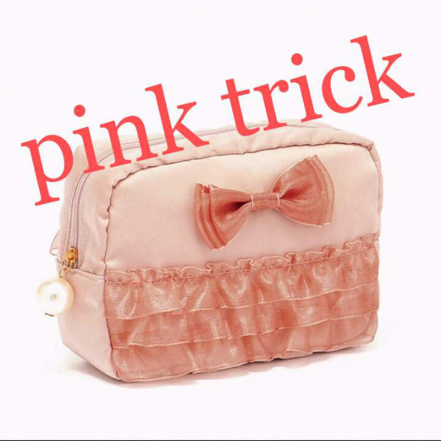 pink trick(ピンクトリック)のオーガンジーフリル スクエアポーチ レディースのファッション小物(ポーチ)の商品写真