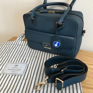 アニヤハインドマーチ(ANYA HINDMARCH)の美品 アニヤハインドマーチ カーカー スモール ネイビー(ハンドバッグ)