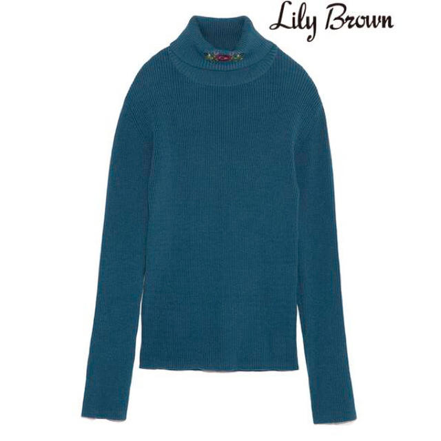 Lily Brown(リリーブラウン)のLilyBrown 刺繍タートルプルオーバー レディースのトップス(カットソー(長袖/七分))の商品写真