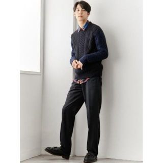 ユニクロ(UNIQLO)の新品 ユニクロ　メンズ　ウールブレンドパンツ　 JW アンダーソン　ネイビー(スラックス)