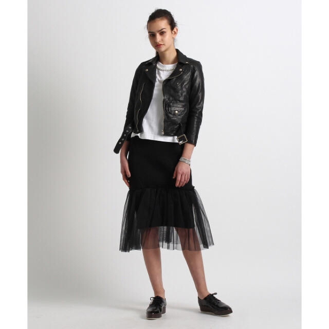 STUNNING LURE(スタニングルアー)のAkira Naka『Elisabeth』チュール切替タイトスカート レディースのスカート(ひざ丈スカート)の商品写真