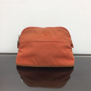 エルメス(Hermes)のエルメス ボリードポーチ オレンジ 中古品(ポーチ)