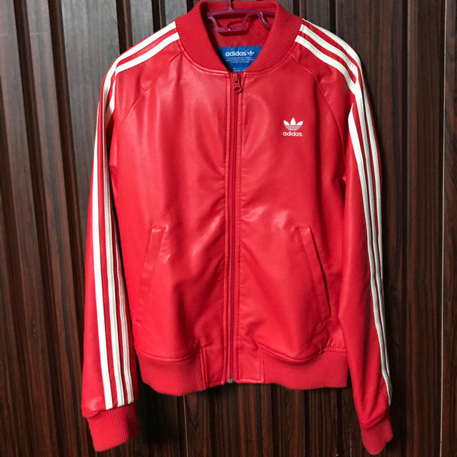 adidas レザーブルゾン