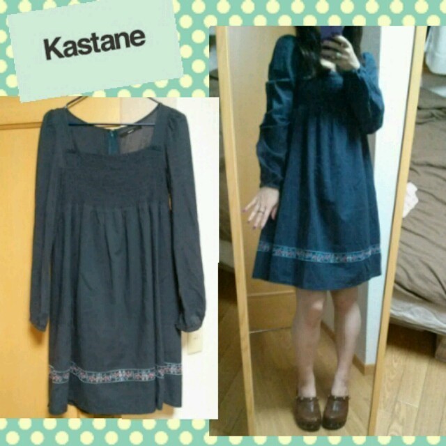 Kastane(カスタネ)の【used】Kastane＊刺繍ワンピ レディースのワンピース(ミニワンピース)の商品写真