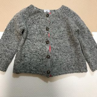 プチバトー(PETIT BATEAU)のプチバトー サンドグレー  カーディガン 12m/74㎝(カーディガン/ボレロ)