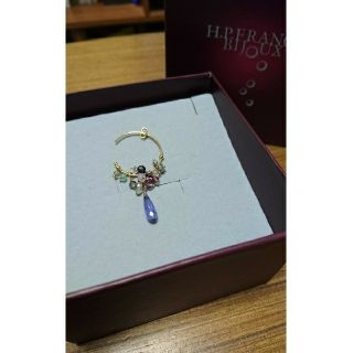 アッシュペーフランス(H.P.FRANCE)のsweet pea フープ ピアス 18k オーロラナイト(ピアス)