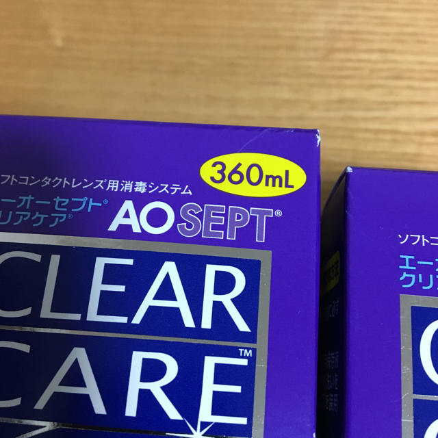 AOSEPTエーオーセプトCLEAR CAREクリアケア 360ml 2本セット インテリア/住まい/日用品の日用品/生活雑貨/旅行(日用品/生活雑貨)の商品写真