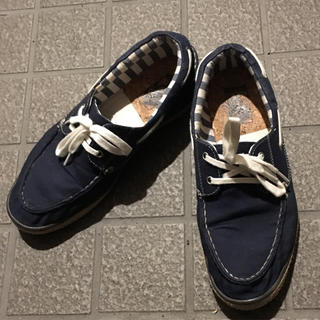 ヴァンズ(VANS)のvans デッキシューズ  ネイビー 紺色(デッキシューズ)