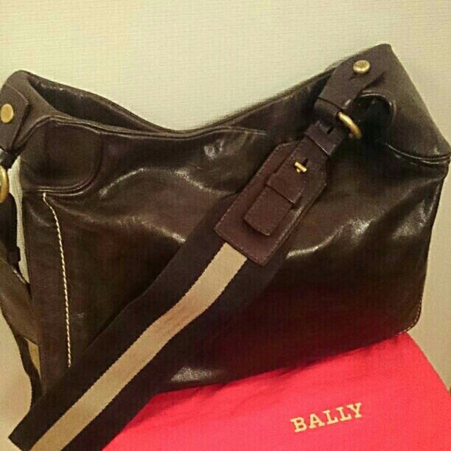 《美品》バリー BALLY 本革 ショルダーバッグ ブラウン ユニセックス