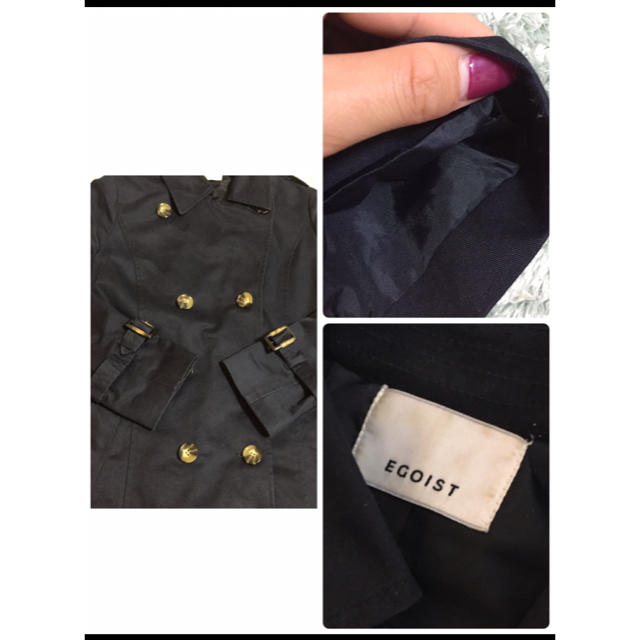 EGOIST(エゴイスト)のEGOIST ウエストヨークトレンチコート ネイビー レディースのジャケット/アウター(トレンチコート)の商品写真