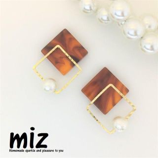 ＊Square Drop＊ピアス/イヤリング/樹脂ピアス/ノンホールピアス＊04(イヤリング)