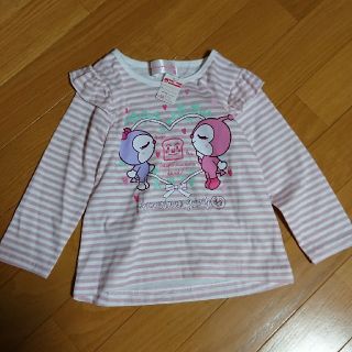 アンパンマン(アンパンマン)のタグつき新品/アンパンマンのボーダー柄が可愛い長袖ワンピース/子供服90サイズ(ワンピース)