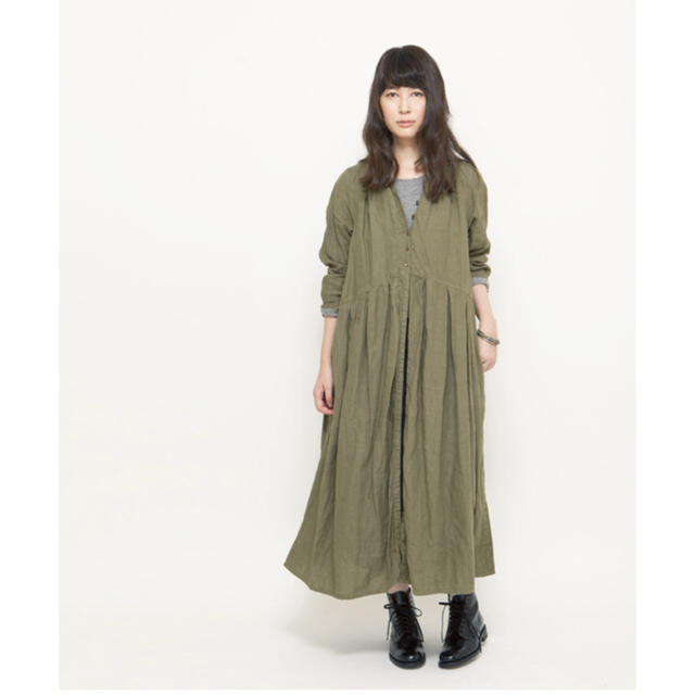 nest  robe  リネンYネックドレス