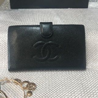 シャネル(CHANEL)の★シャネル・がま口折り財布♡キャビアスキン メンズ レディース  正規品(折り財布)