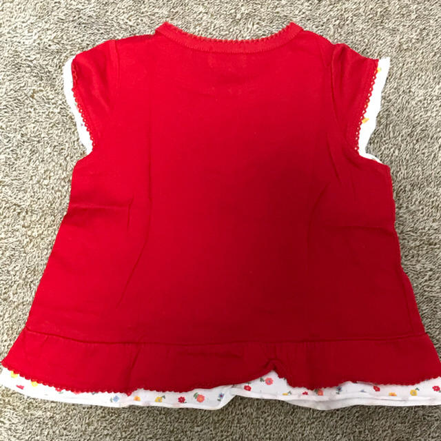 mikihouse(ミキハウス)のミキハウス うさこ 赤色 花柄 キッズ/ベビー/マタニティのベビー服(~85cm)(Ｔシャツ)の商品写真