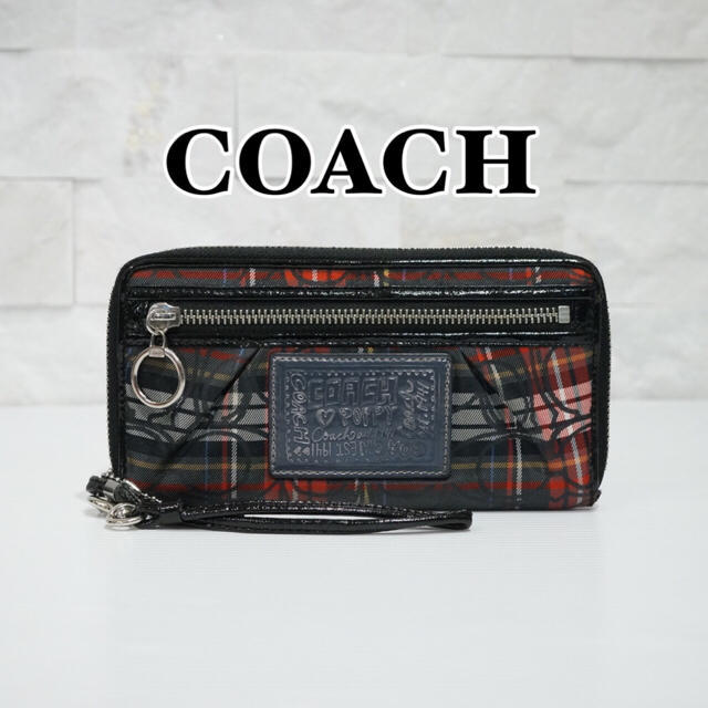 COACH(コーチ)の正規品✨COACH POPPY コーチポピー☆ チェック柄 ラウンド長財布 レディースのファッション小物(財布)の商品写真