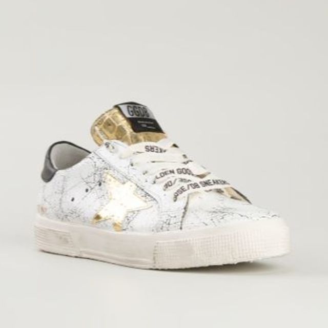 GOLDEN GOOSE(ゴールデングース)のゴールデングース ホワイトクラッシュ レザースニーカー38 レディースの靴/シューズ(スニーカー)の商品写真