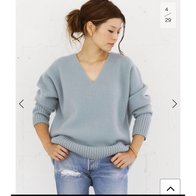 MUSE ドゥーズィエムクラス♡ウールカシミヤSmooth Vネックニット 流行