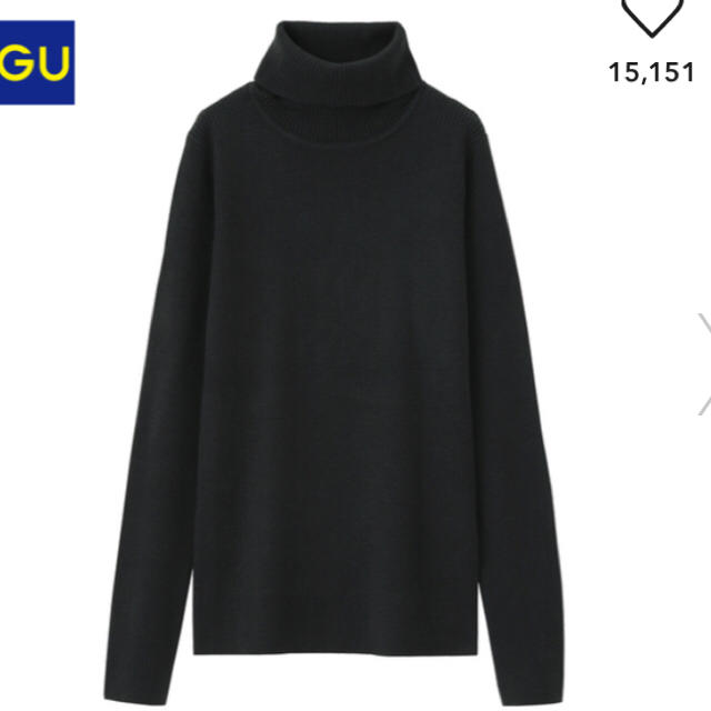 Gu Gu リブタートルネックセーター 黒の通販 By Usamaru ジーユーならラクマ