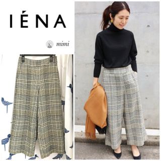 イエナ(IENA)の状態良❣️ IENA 今期完売 モールチェックパンツ ブラック 38(クロップドパンツ)