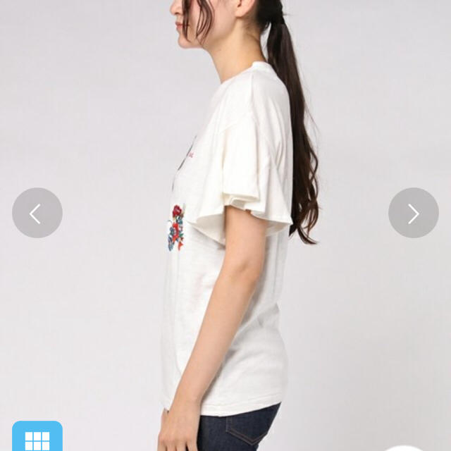 moussy(マウジー)のマウジー 刺繍 ミッキー Tシャツ 6458円→半額 レディースのトップス(Tシャツ(半袖/袖なし))の商品写真