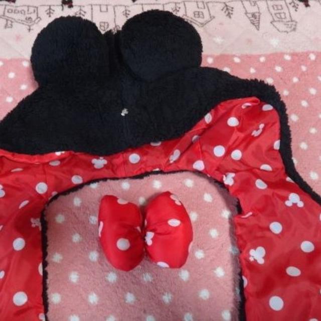 FELISSIMO(フェリシモ)のミニーマウスの帽子＆ポケット付きボアフリースマフラー黒／女の子用 キッズ/ベビー/マタニティのこども用ファッション小物(帽子)の商品写真