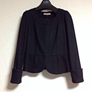 プロポーションボディドレッシング(PROPORTION BODY DRESSING)の未使用、タグ付き☆ノーカラー黒ジャケット(ノーカラージャケット)