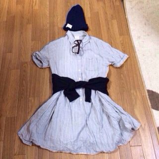 スナイデル(SNIDEL)のsnidel☆ストライプ柄シャツワンピ(ミニワンピース)