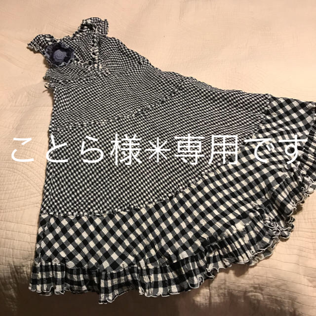 TSUMORI CHISATO(ツモリチサト)のTSUMORI CHISATO ツモリチサト 黒×白チェックワンピ レディースのワンピース(ひざ丈ワンピース)の商品写真