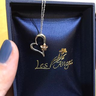 レザンジュ(Les anges)のレザンジュ Les Anges ネックレス ダイヤ K10 K18(ネックレス)