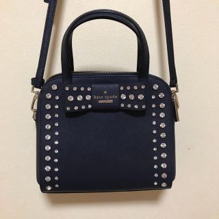 ケイトスペードニューヨーク(kate spade new york)の【正規品】kate spade 限定品 ショルダービジュー付きバッグ ネイビー(ショルダーバッグ)