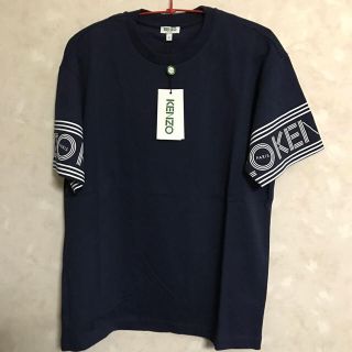 ケンゾー(KENZO)の正規 KENZO ラウンドネック スリーブロゴ Tシャツ 紺色 S メンズ(Tシャツ/カットソー(半袖/袖なし))